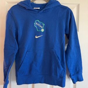 Nike Kids Blue Milwaukee Bucks Hoodie with Green Accent